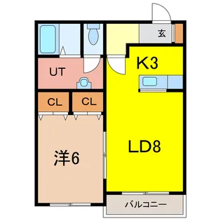シャンノール医大前【2階】の間取り