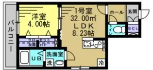 千葉県松戸市小金きよしケ丘1【アパート】の間取り