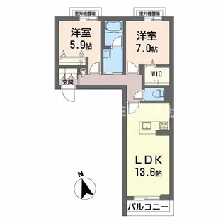 カーサ・ヴェルドール【3階】の間取り