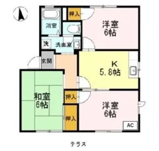 フレグランス・S B【2階】の間取り