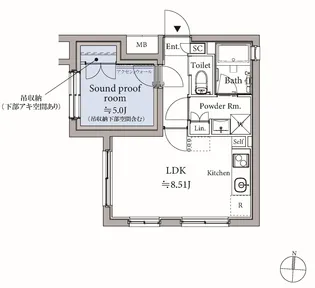 ASTILE studio 経堂【5階】の間取り