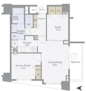 クレッセント麻布II【6階】の間取り