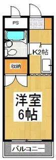 クレセントマンション中里【2階】の間取り