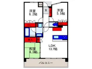 ネバ-ランド豊中ラディアンス【7階】の間取り