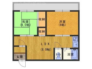 サンライズ野里【4階】の間取り