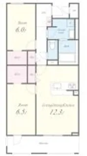 アルメノア西新【4階】の間取り