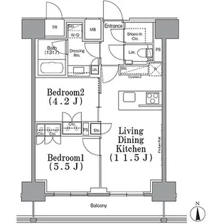 パークハビオ飯田橋【7階】の間取り