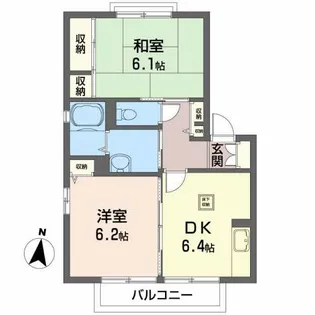 サンシャルル1番館【1階】の間取り