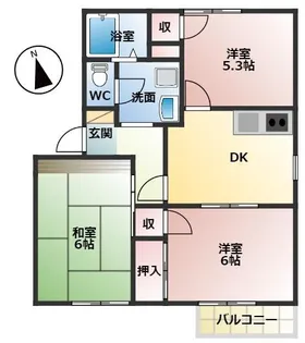 ファミールTAGAYA A棟【1階】の間取り