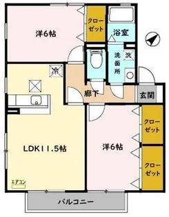 メイプルタウン川越的場D【1階】の間取り