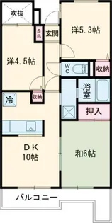 東京都福生市志茂【マンション】の間取り