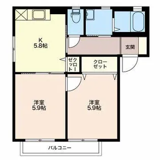 グランシードあづみ【1階】の間取り