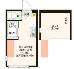 ハーモニーテラス根岸II【1階】の間取り