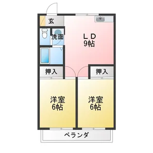 プロミネンスハイツ2号棟【2階】の間取り