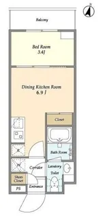 SUNIVAS飯田橋【1階】の間取り