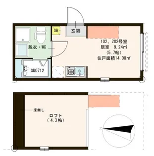 ハーモニーテラス千住中居町【2階】の間取り