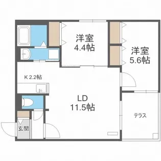 ブランシャールCIEL学園前【1階】の間取り