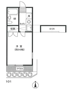 ジュネパレス用賀【1階】の間取り