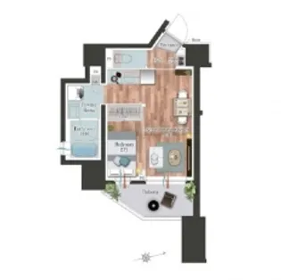 デュオフラッツ池尻大橋ノリス【2階】の間取り