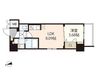 S-RESIDENCE観音公園aloria【5階】の間取り