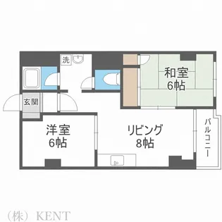 ドミ円山【4階】の間取り