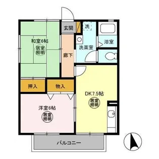 第6小野ハイツ【2階】の間取り