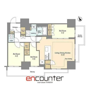 オアーゼ日暮里レジデンス【12階】の間取り