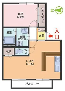サンリバー足羽【1階】の間取り
