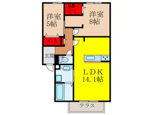 アベニールA棟【1階】の間取り