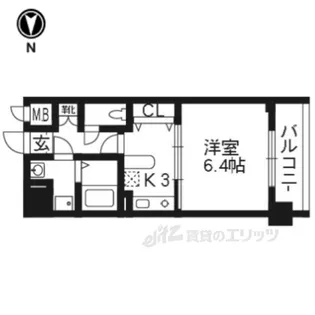 ライジングコート京都西院フロンティア【4階】の間取り