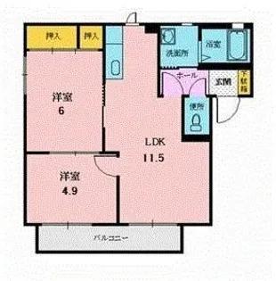 グレイスコートA【1階】の間取り