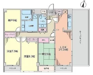 メイツ新宿なつめ坂【6階】の間取り