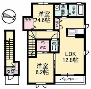 パルタージュ B棟【2階】の間取り