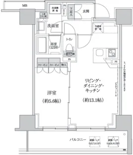パークハビオ渋谷本町レジデンス【5階】の間取り