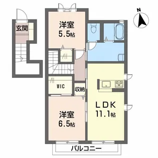 モダンヴィレッジ A棟【2階】の間取り