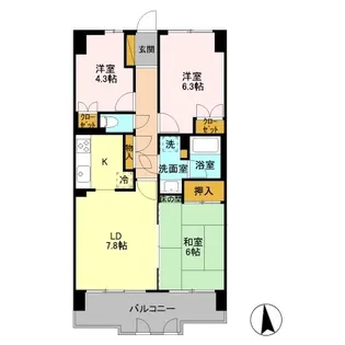 ハイラーク高崎【7階】の間取り