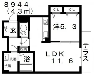 シャーメゾン 橘【1階】の間取り