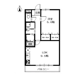 アンプルール リーブル 桜田【1階】の間取り