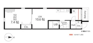 ハーミットクラブ ハウス トゥギャザー 大師【2階】の間取り