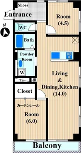 リバーハイツ【5階】の間取り