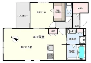 FLATS-A渋谷笹塚テラス【3階】の間取り