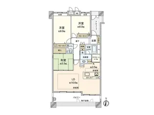 パルシオ本山鹿子町【3階】の間取り