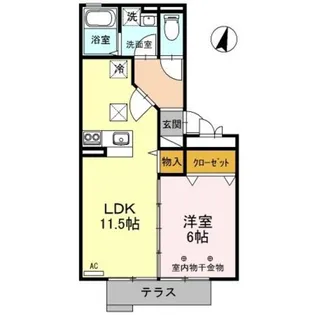ハーベシアス A【1階】の間取り