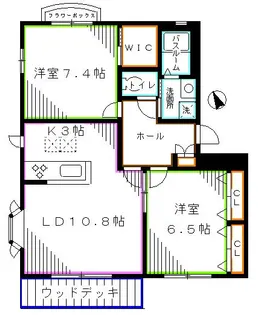 コンフォール恋ヶ窪【2階】の間取り