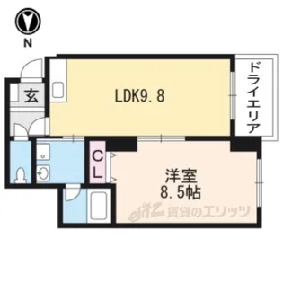 クレアーレ五条大宮【3階】の間取り