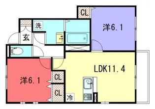 ラヴィエール北白川【1階】の間取り