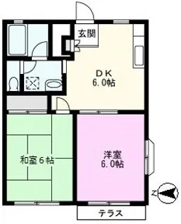 リバーサイドテラス1番館【1階】の間取り