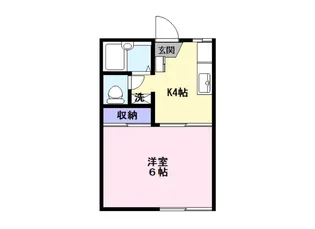 ハウス朝日【1階】の間取り
