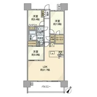 バンベール赤池ヒルズ【13階】の間取り