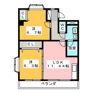 プリムローズ【1階】の間取り
